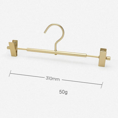 Matte Gold/Silver Skirts Pants Hangers with Clip │ Metal Clothes Wardrobe Trouser Rack - Besontique Home