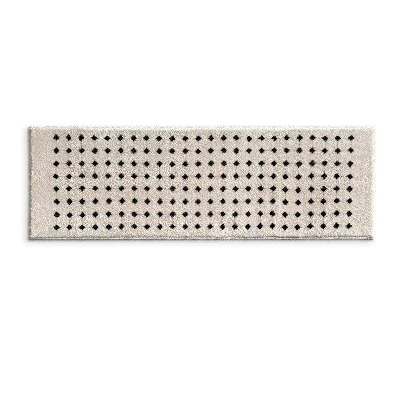 Minimal Design Bedroom Long Tufted Rug │ Japandi Style Pattern Anti Slip Fluffy Long Floor Mat Runner - Besontique Home