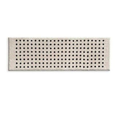 Minimal Design Bedroom Long Tufted Rug │ Japandi Style Pattern Anti Slip Fluffy Long Floor Mat Runner - Besontique Home