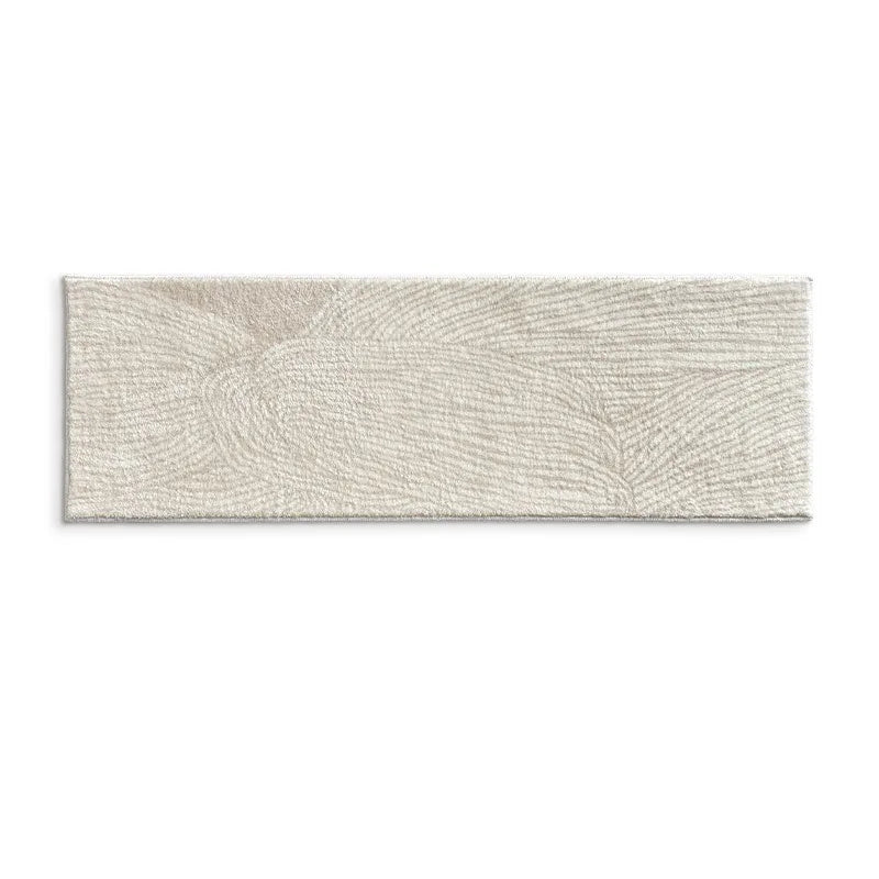 Minimal Design Bedroom Long Tufted Rug │ Japandi Style Pattern Anti Slip Fluffy Long Floor Mat Runner - Besontique Home