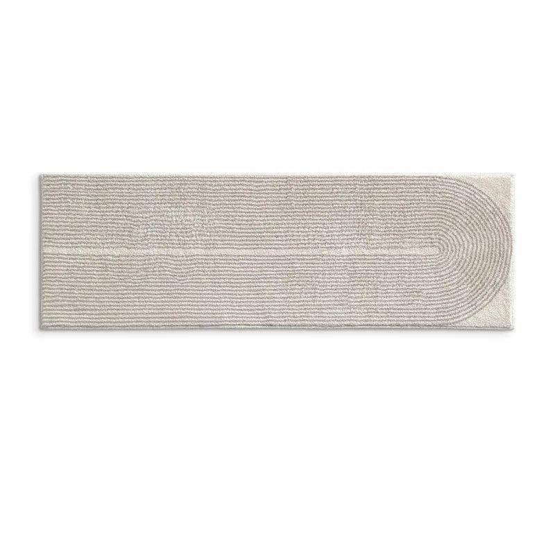 Minimal Design Bedroom Long Tufted Rug │ Japandi Style Pattern Anti Slip Fluffy Long Floor Mat Runner - Besontique Home