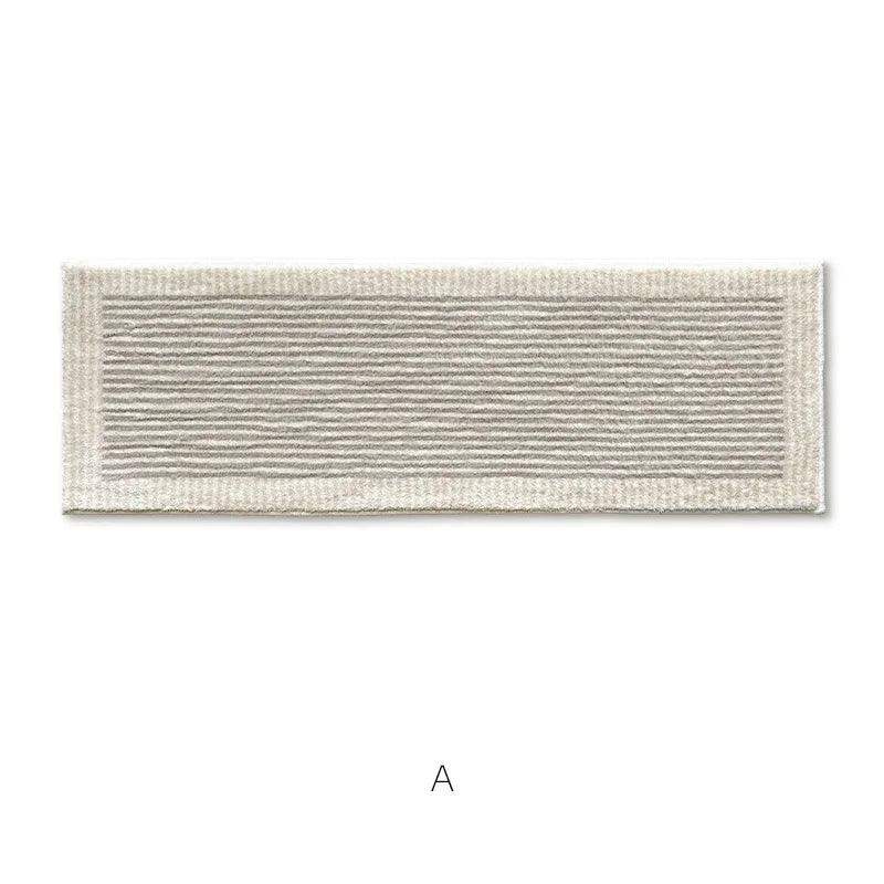 Minimal Design Bedroom Long Tufted Rug │ Japandi Style Pattern Anti Slip Fluffy Long Floor Mat Runner - Besontique Home