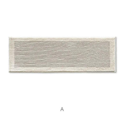 Minimal Design Bedroom Long Tufted Rug │ Japandi Style Pattern Anti Slip Fluffy Long Floor Mat Runner - Besontique Home