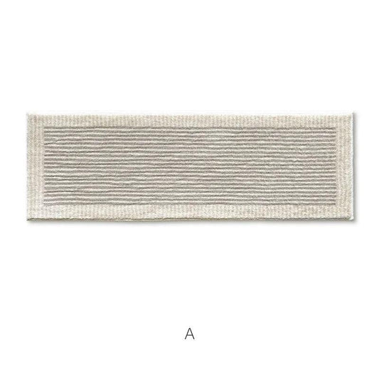 Minimal Design Bedroom Long Tufted Rug │ Japandi Style Pattern Anti Slip Fluffy Long Floor Mat Runner - Besontique Home
