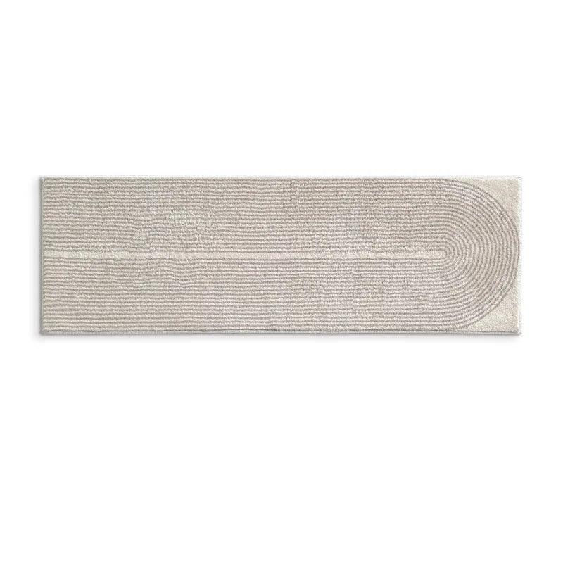 Minimal Design Bedroom Long Tufted Rug │ Japandi Style Pattern Anti Slip Fluffy Long Floor Mat Runner - Besontique Home