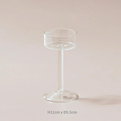 Minimal Glass Candlesticks Candle Holder Set │ Modern Nordic Transparent Tall Candle Stand - Besontique Home