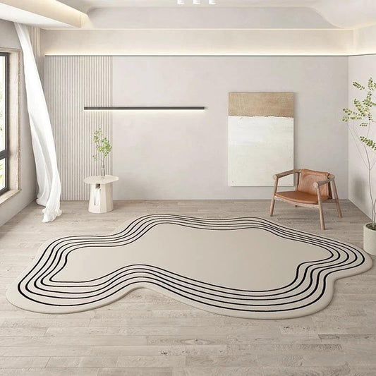 Minimal Line Irregular Carpet │ Modern thick Plush Soft Rug for living room - Besontique