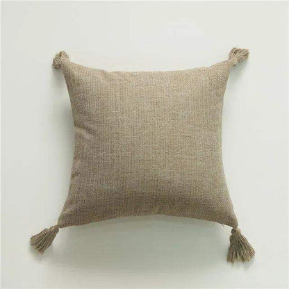 Minimal Linen Cushion Cover with Tassels - Besontique Home