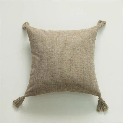 Minimal Linen Cushion Cover with Tassels - Besontique Home