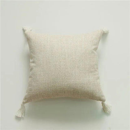 Minimal Linen Cushion Cover with Tassels - Besontique Home