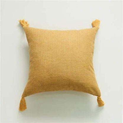 Minimal Linen Cushion Cover with Tassels - Besontique Home