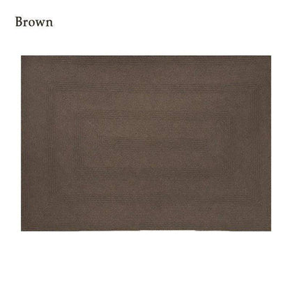 Minimal Natural Wool Rectangular Carpet │ Hand Woven Living Room Bedroom Rug - Besontique Home