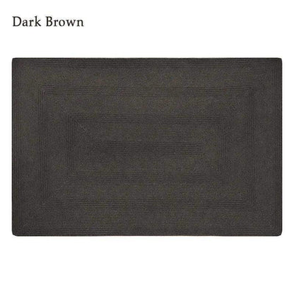 Minimal Natural Wool Rectangular Carpet │ Hand Woven Living Room Bedroom Rug - Besontique Home