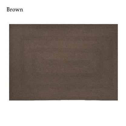 Minimal Natural Wool Rectangular Carpet │ Hand Woven Living Room Bedroom Rug - Besontique Home