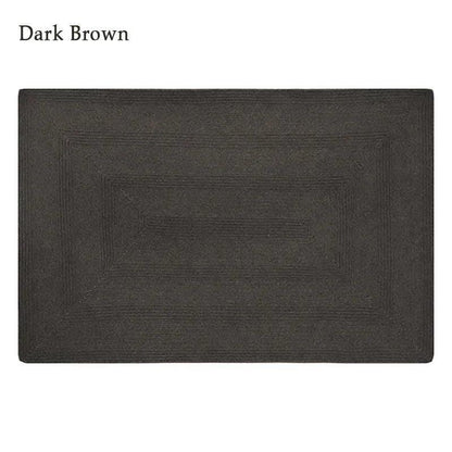 Minimal Natural Wool Rectangular Carpet │ Hand Woven Living Room Bedroom Rug - Besontique Home