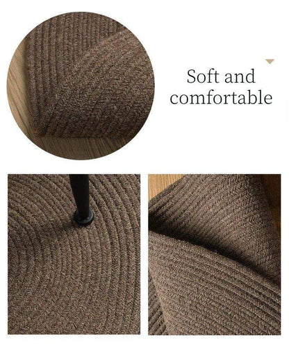 Minimal Natural Wool Round Carpet │ Hand Woven Living Room Bedroom Rug - Besontique Home