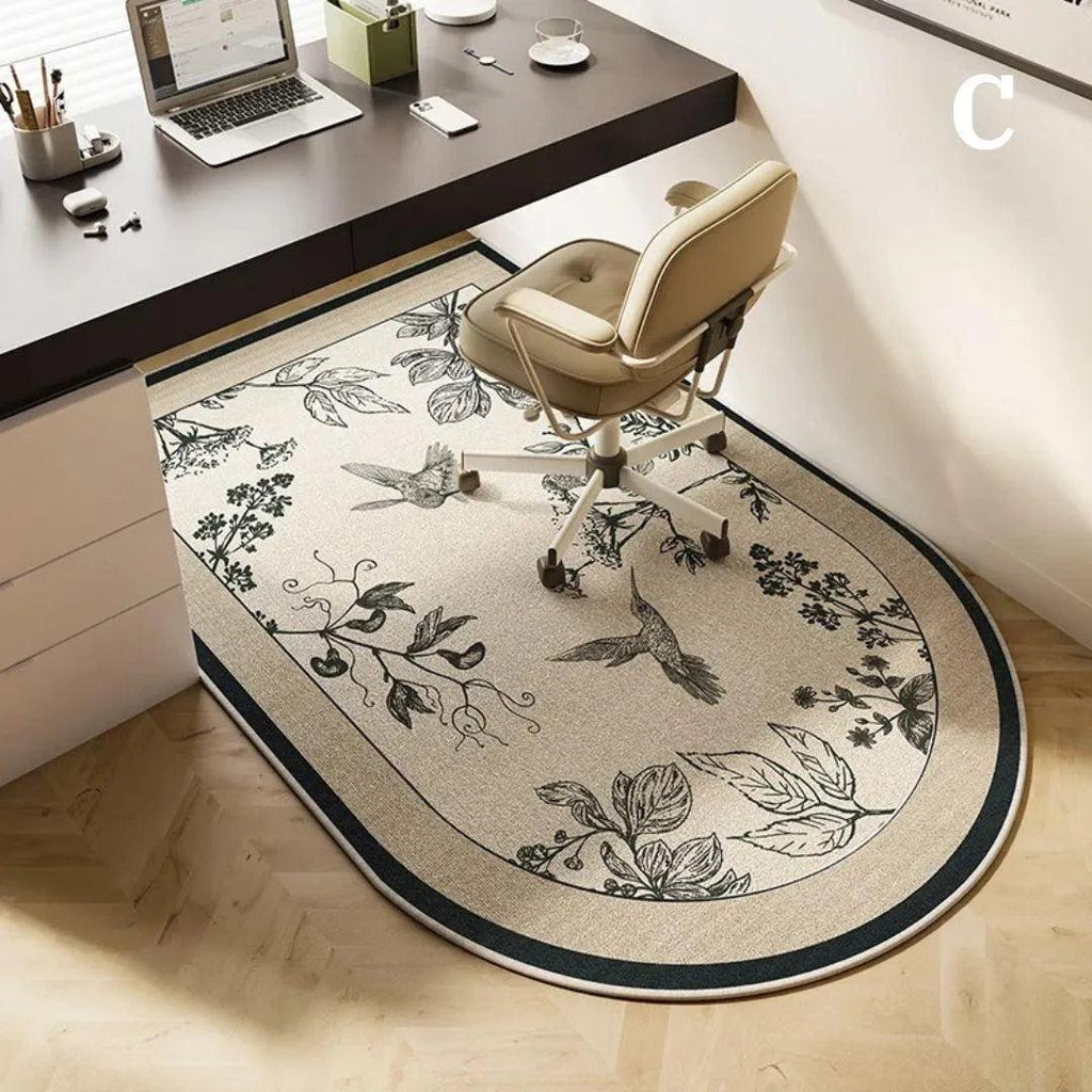 Minimal Rounded Corner Non-slip Floor Mat │ Modern Bedroom Study Computer Desk Rug Carpet - Besontique Home