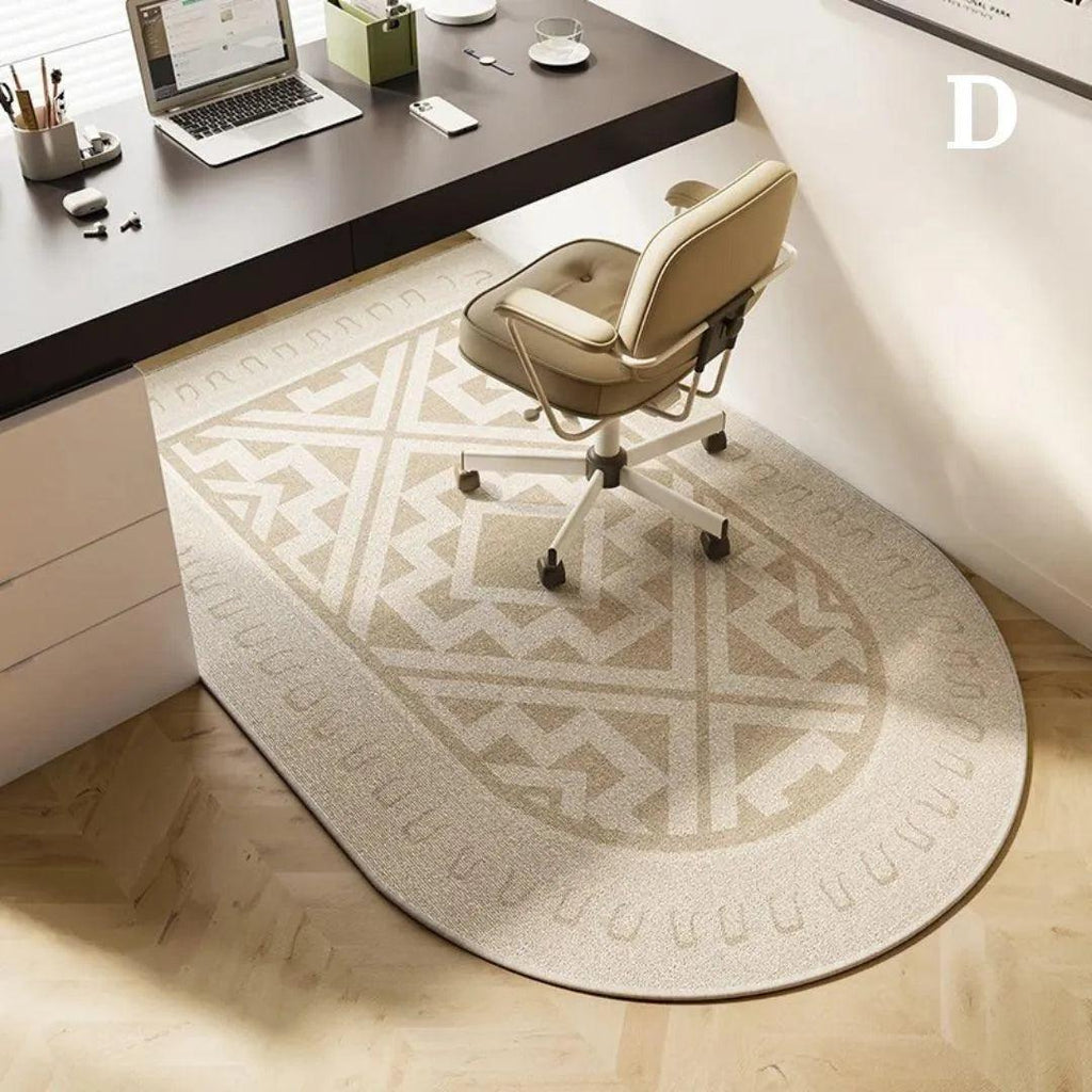 Minimal Rounded Corner Non-slip Floor Mat │ Modern Bedroom Study Computer Desk Rug Carpet - Besontique Home