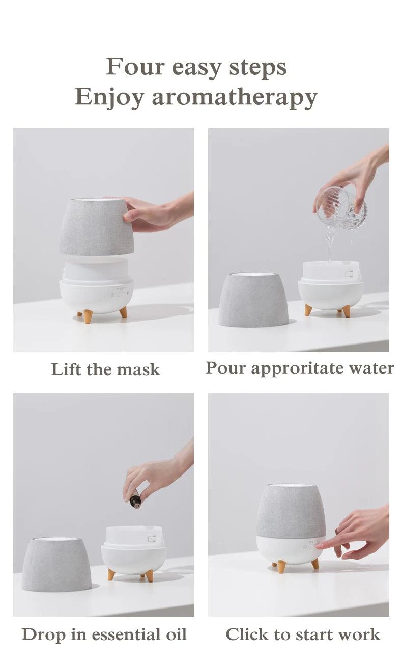 Minimal Style Aroma Essential Oil Humidifier │ Modern Boho Ultrasonic Aromatherapy Diffuser with Remote Control - Besontique Home