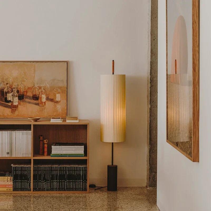 Minimalist Fabric Marble Floor Lamp │ Modern Retro Art LED Home Mood Tall Stand Light - Besontique Home