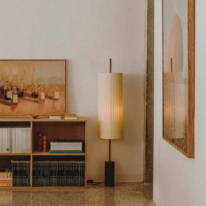 Minimalist Fabric Marble Floor Lamp │ Modern Retro Art LED Home Mood Tall Stand Light - Besontique Home
