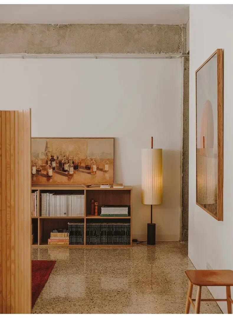 Minimalist Fabric Marble Floor Lamp │ Modern Retro Art LED Home Mood Tall Stand Light - Besontique Home