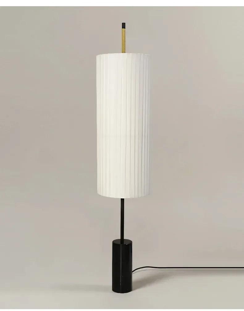 Minimalist Fabric Marble Floor Lamp │ Modern Retro Art LED Home Mood Tall Stand Light - Besontique Home