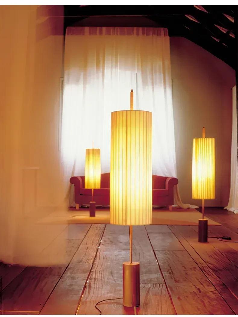 Minimalist Fabric Marble Floor Lamp │ Modern Retro Art LED Home Mood Tall Stand Light - Besontique Home