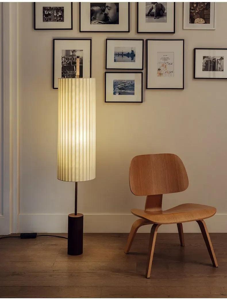 Minimalist Fabric Marble Floor Lamp │ Modern Retro Art LED Home Mood Tall Stand Light - Besontique Home