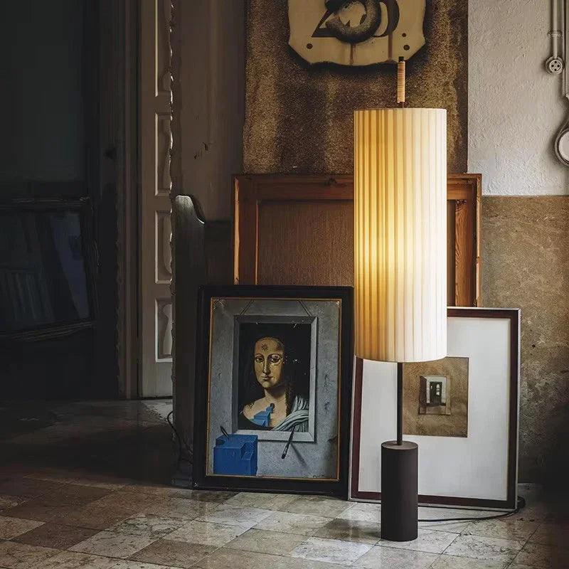 Minimalist Fabric Marble Floor Lamp │ Modern Retro Art LED Home Mood Tall Stand Light - Besontique Home
