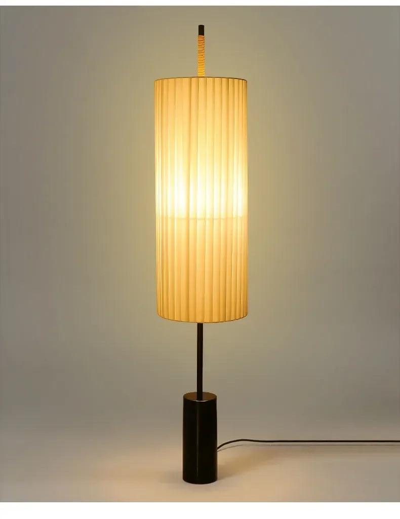 Minimalist Fabric Marble Floor Lamp │ Modern Retro Art LED Home Mood Tall Stand Light - Besontique Home