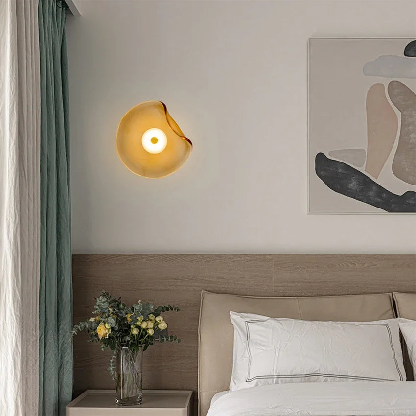 Minimalist Nordic Irregular Glass Wall Lamp | Postmodern Creative Circular Light - Besontique Home