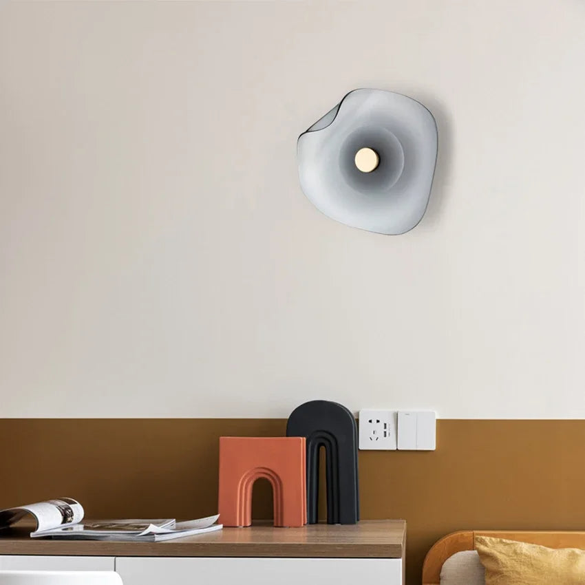 Minimalist Nordic Irregular Glass Wall Lamp | Postmodern Creative Circular Light - Besontique Home