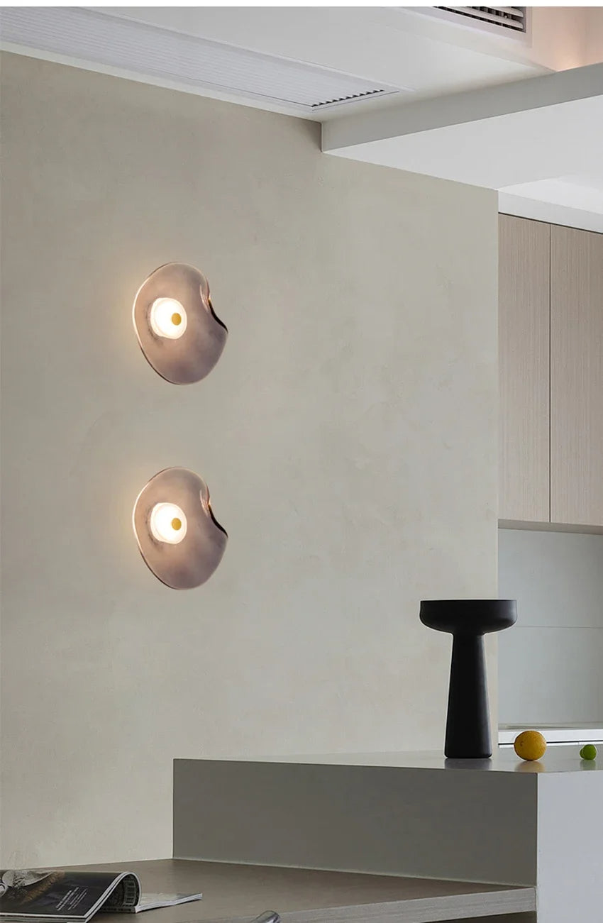 Minimalist Nordic Irregular Glass Wall Lamp | Postmodern Creative Circular Light - Besontique Home