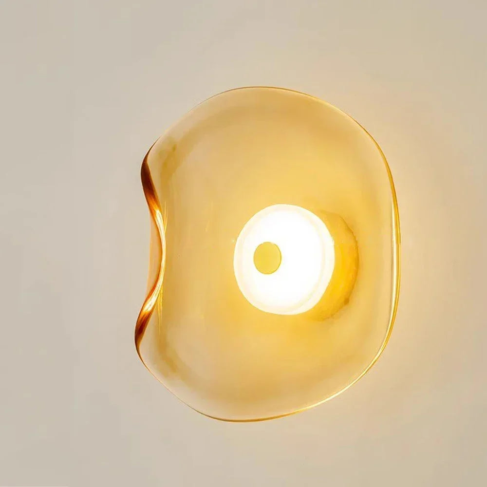 Minimalist Nordic Irregular Glass Wall Lamp | Postmodern Creative Circular Light - Besontique Home