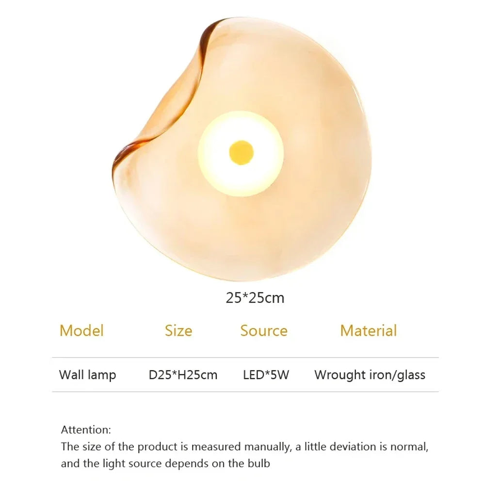 Minimalist Nordic Irregular Glass Wall Lamp | Postmodern Creative Circular Light - Besontique Home