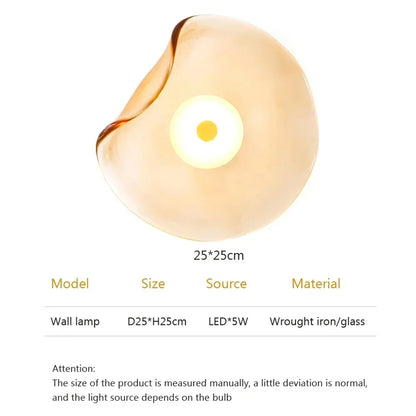 Minimalist Nordic Irregular Glass Wall Lamp | Postmodern Creative Circular Light - Besontique Home