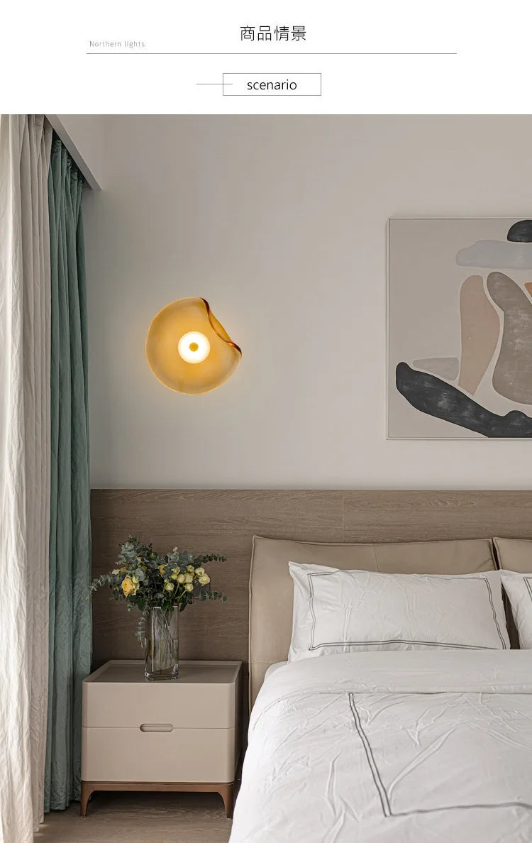 Minimalist Nordic Irregular Glass Wall Lamp | Postmodern Creative Circular Light - Besontique Home
