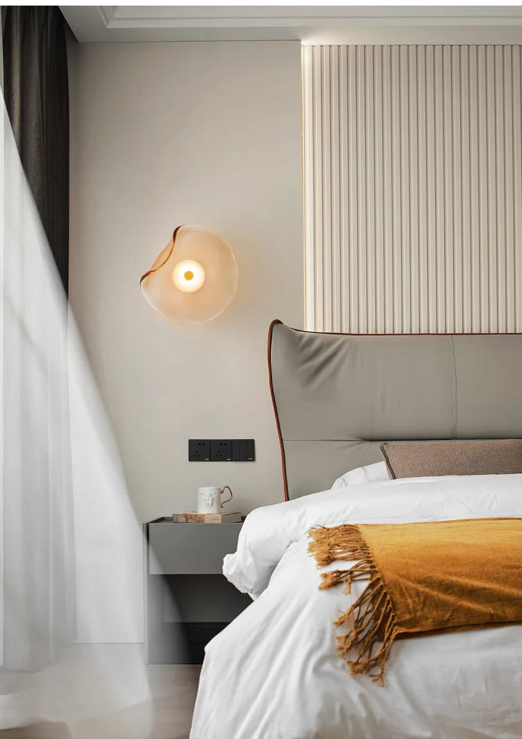 Minimalist Nordic Irregular Glass Wall Lamp | Postmodern Creative Circular Light - Besontique Home