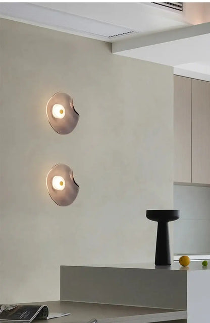 Minimalist Nordic Irregular Glass Wall Lamp | Postmodern Creative Circular Light - Besontique Home