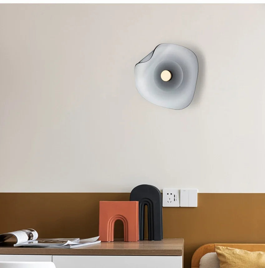 Minimalist Nordic Irregular Glass Wall Lamp | Postmodern Creative Circular Light - Besontique Home