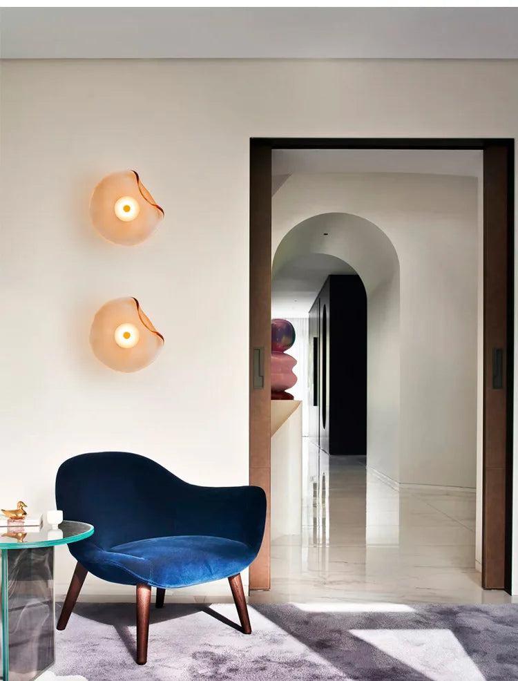 Minimalist Nordic Irregular Glass Wall Lamp | Postmodern Creative Circular Light - Besontique Home