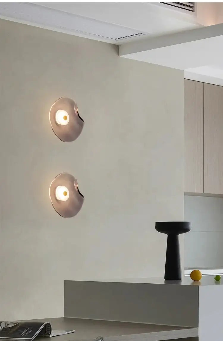 Minimalist Nordic Irregular Glass Wall Lamp | Postmodern Creative Circular Light - Besontique Home