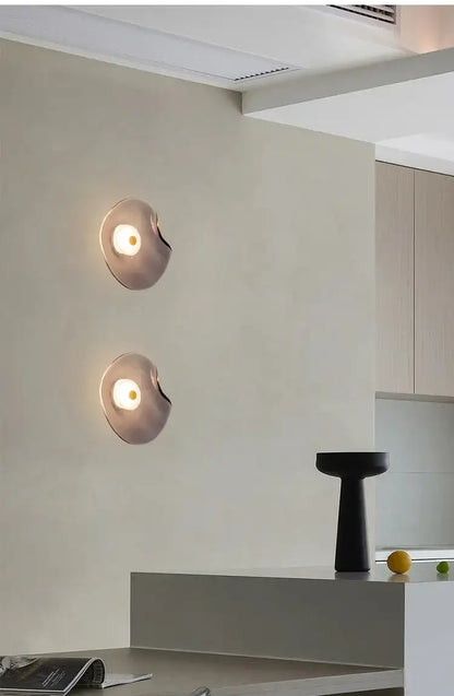 Minimalist Nordic Irregular Glass Wall Lamp | Postmodern Creative Circular Light - Besontique Home