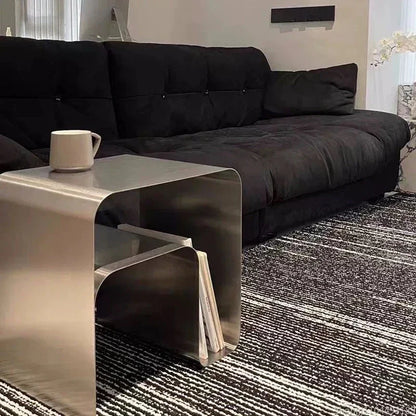 Minimalist Stainless Steel Coffee Living Room Table │ Japandi Modern Bedside End Table Furniture - Besontique Home
