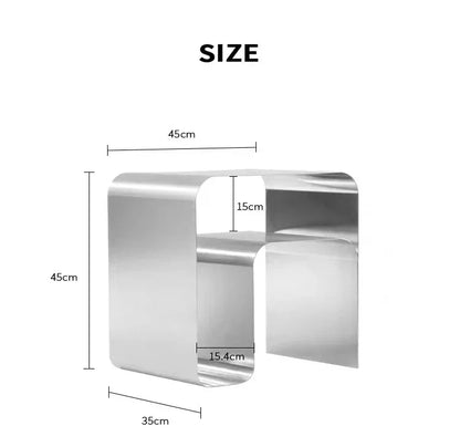 Minimalist Stainless Steel Coffee Living Room Table │ Japandi Modern Bedside End Table Furniture - Besontique Home