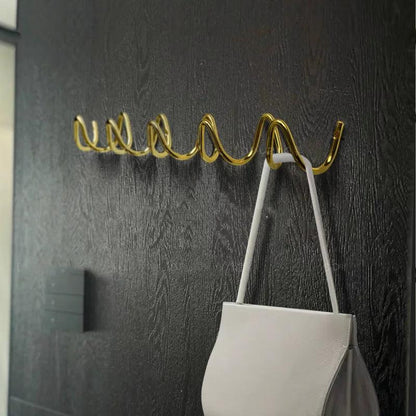 Minimalist Wave Wall Hanging Hook Hanger │ Modern Wall Mounted Rack for Clothes Bags Coat Entrance Door Home Decoration - Besontique Home