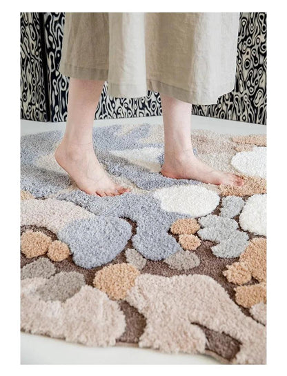 Modern Abstract Art Soft High-Quality Tufting Area Rug │ Irregular Design Fluffy Floor Bedroom Carpet - Besontique