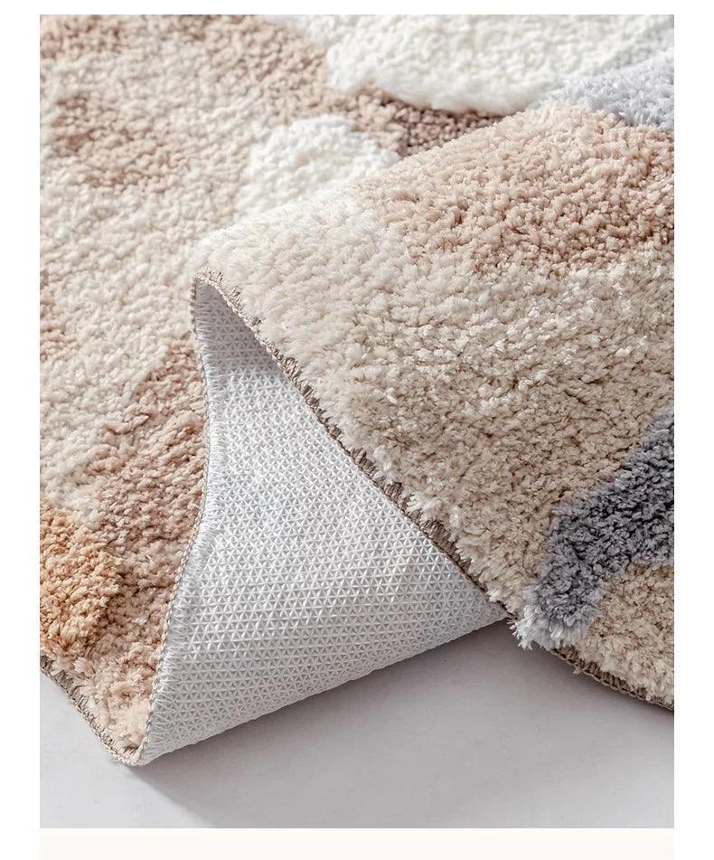 Modern Abstract Art Soft High-Quality Tufting Area Rug │ Irregular Design Fluffy Floor Bedroom Carpet - Besontique