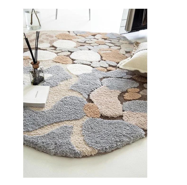 Modern Abstract Art Soft High-Quality Tufting Area Rug │ Irregular Design Fluffy Floor Bedroom Carpet - Besontique